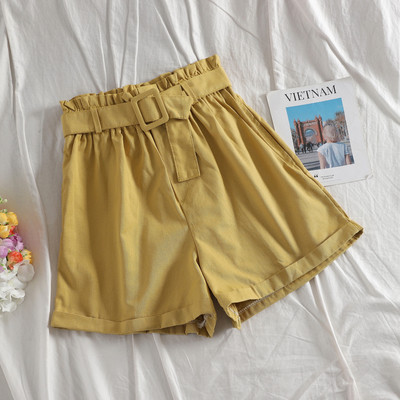 Κομψά γυναικεία σορτς με ζώνη σε διάφορα χρώματα - ευρύ μοτίβο