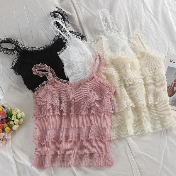 Modern női felső csipkével, négy színben