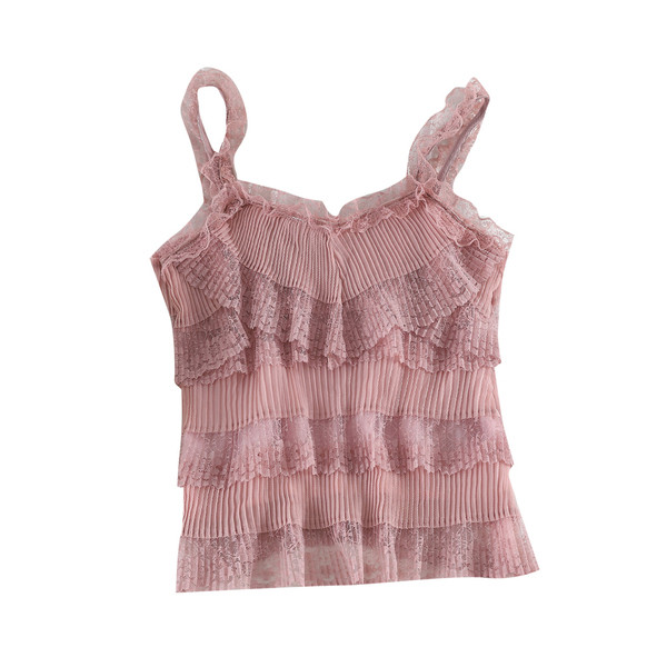 Modern női felső csipkével, négy színben