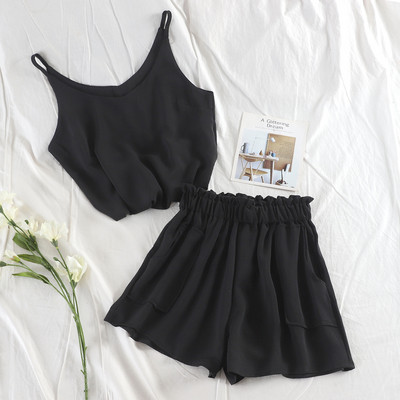 Set de femei de zi cu zi din două părți - maiou și pantaloni scurți în mai multe culori