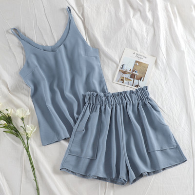 Set de femei de zi cu zi din două părți - maiou și pantaloni scurți în mai multe culori