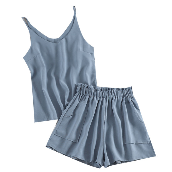 Set de femei de zi cu zi din două părți - maiou și pantaloni scurți în mai multe culori