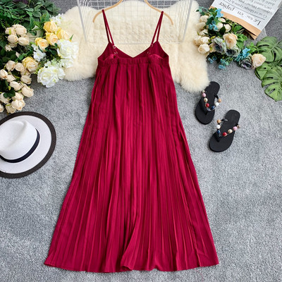 Μοντέρνο γυναικείο πλισέ φόρεμα σε διάφορα χρώματα