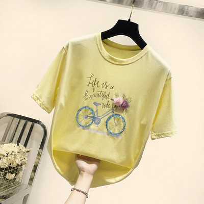 Tricou casual dama cu aplicatie in mai multe culori