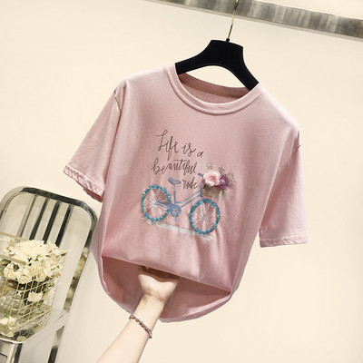 Tricou casual dama cu aplicatie in mai multe culori