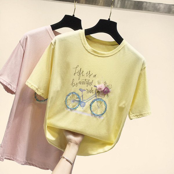 Tricou casual dama cu aplicatie in mai multe culori