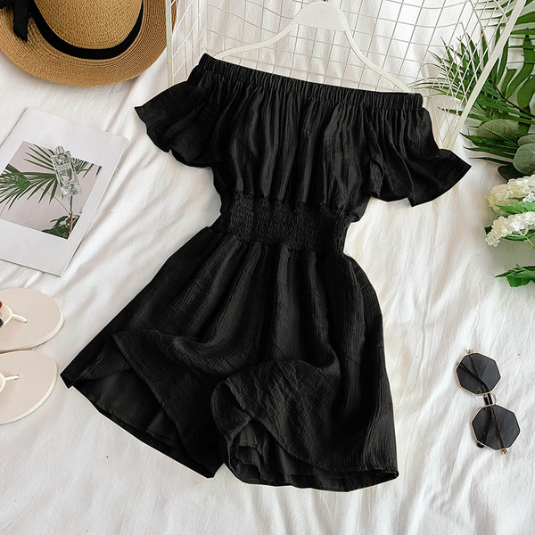 Csupasz vállú, rövid női overall több színben