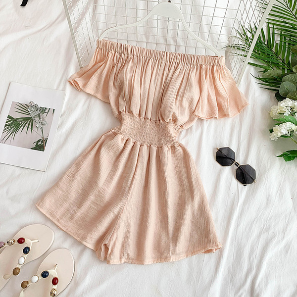 Csupasz vállú, rövid női overall több színben