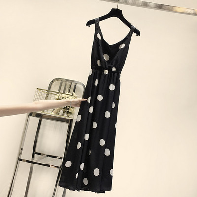 Lezser női pöttyös ruha fehér és fekete színben