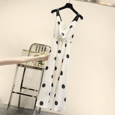 Lezser női pöttyös ruha fehér és fekete színben