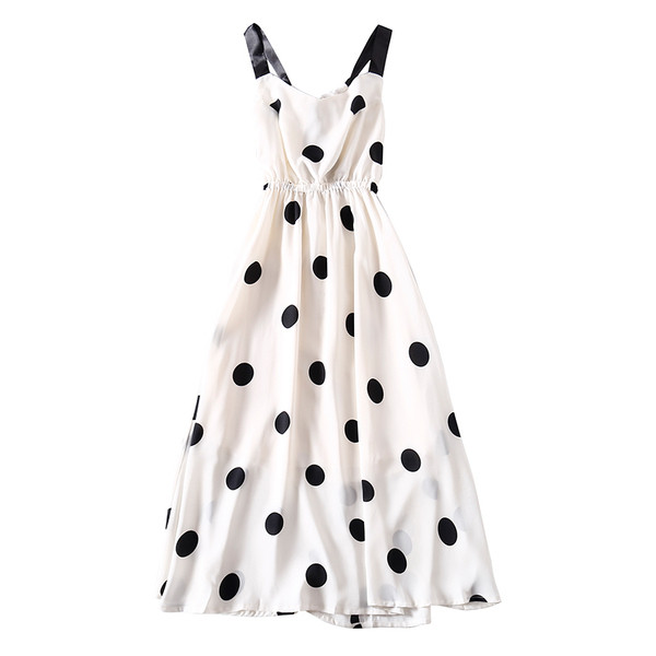Lezser női pöttyös ruha fehér és fekete színben