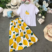 Set de dama modern din doua parti cu aplicare in doua culori