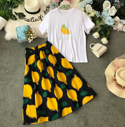 Set de dama modern din doua parti cu aplicare in doua culori