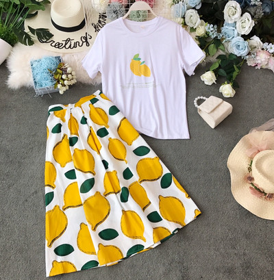 Set de dama modern din doua parti cu aplicare in doua culori