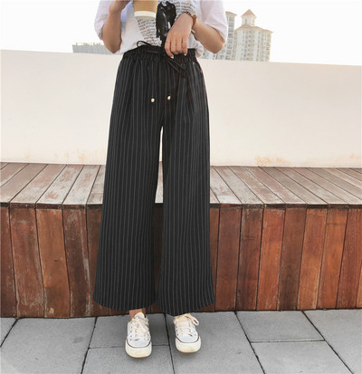 Модерен дамски панталон в три цвята с връзки 