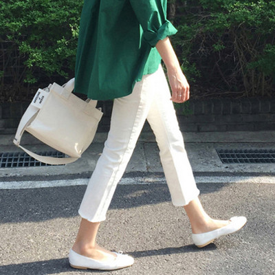 Magas derekú, bokáig érő hosszúságú női farmer több színben