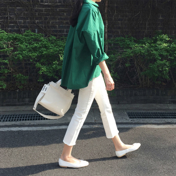 Magas derekú, bokáig érő hosszúságú női farmer több színben