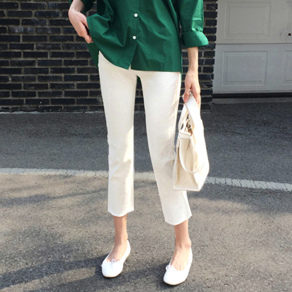 Magas derekú, bokáig érő hosszúságú női farmer több színben