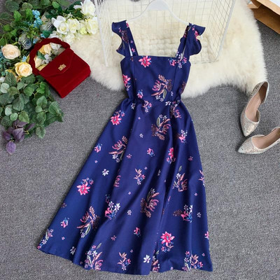 Stílusos női ruha virágmintával több színben