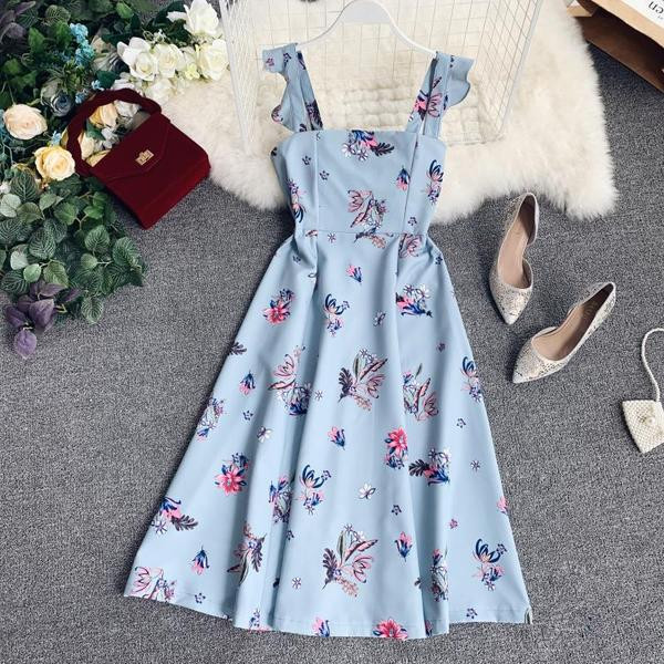 Stílusos női ruha virágmintával több színben