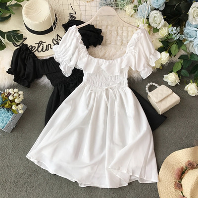 Modern női ruha szalaggal, három színben