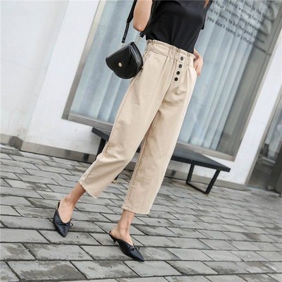 Női nadrág három színben, gombokkal, magas derékkal