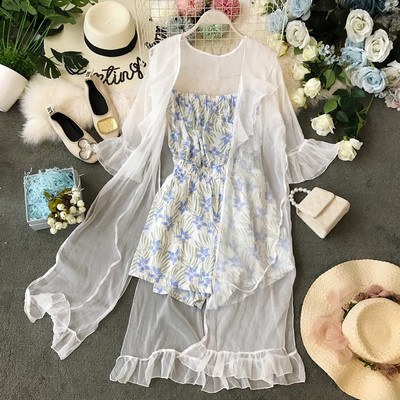 Új modell női szett virágmotívumokkal három színben