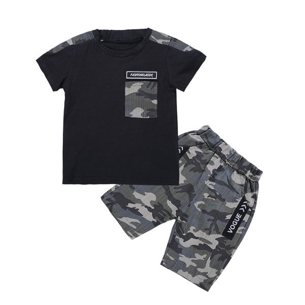 Fekete-fehér gyerekkészlet fiúknak