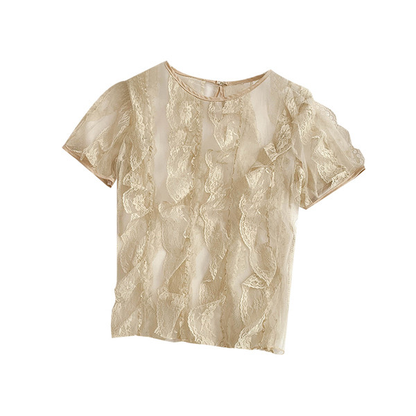 Átlátszó női blúz csipkével több színben