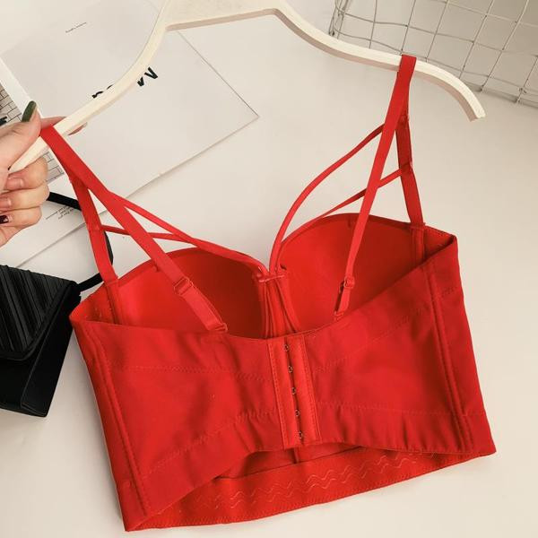 Stílusos női melltartó fehér, fekete és piros színben