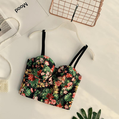 Stílusos női melltartó virágmintával több színben