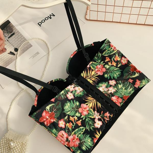 Stílusos női melltartó virágmintával több színben