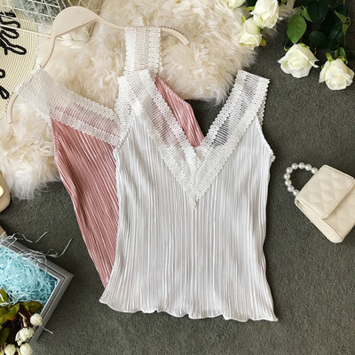 Maieu elegant pentru femei, cu bretele largi, în patru culori