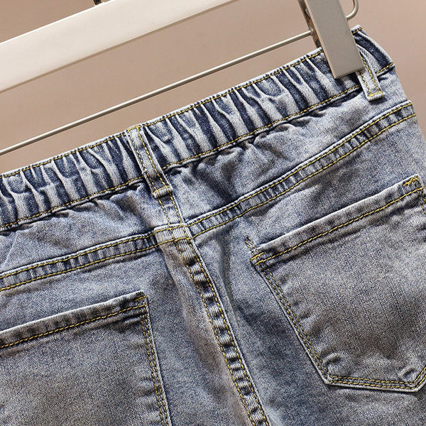 Lezser női szett kétrészes hosszú farmer + ing sárga és kék színben