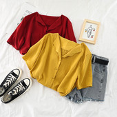 Cămașă de damă cu mâneci scurte în patru culori