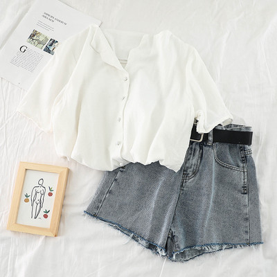 Cămașă de damă cu mâneci scurte în patru culori