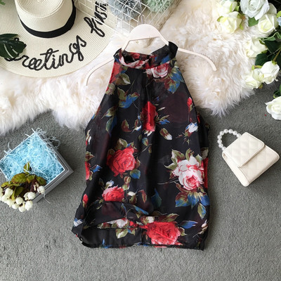 Modern női felső négy színben virágmintával