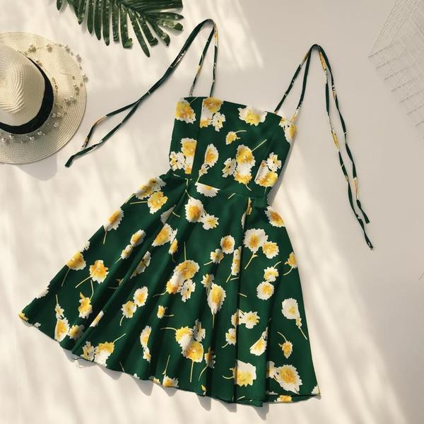 Rochie de vara de dama cu bretele subtiri in mai multe culori