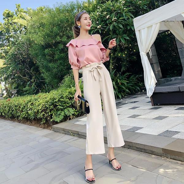 Női széles nadrág magas derékkal, két színben