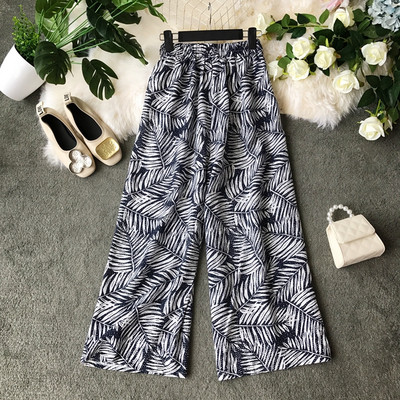 Γυναικείο φαρδύ παντελόνι με floral εκτύπωση