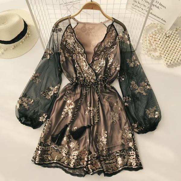 Salopeta scurta de dama cu paiete