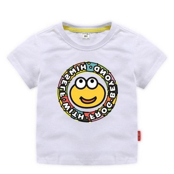 Детска ежедневна тениска с О-образно деколте за момчета и момичета 