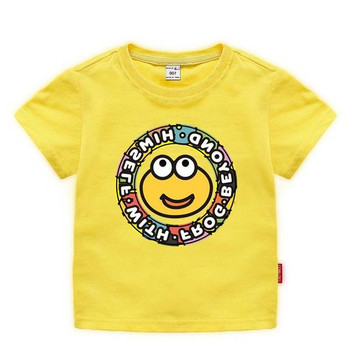 Детска ежедневна тениска с О-образно деколте за момчета и момичета 