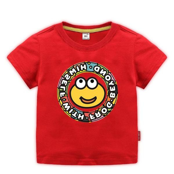 Tricou casual pentru copii cu decolteu O pentru baieti si fete