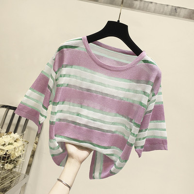 Lezser női póló átlátszó elemekkel több színben