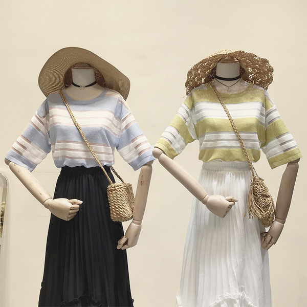 Lezser női póló átlátszó elemekkel több színben