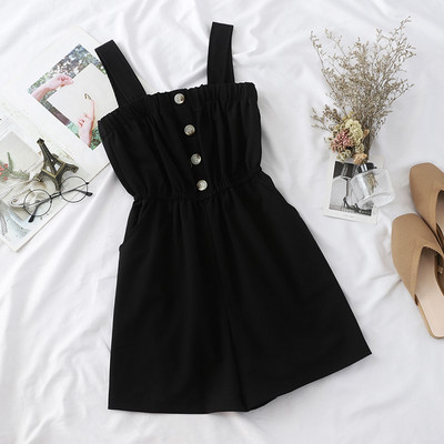 Női alkalmi kombiné pántokkal és gombokkal, három színben