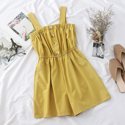 Női alkalmi kombiné pántokkal és gombokkal, három színben