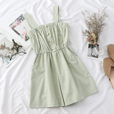 Női alkalmi kombiné pántokkal és gombokkal, három színben