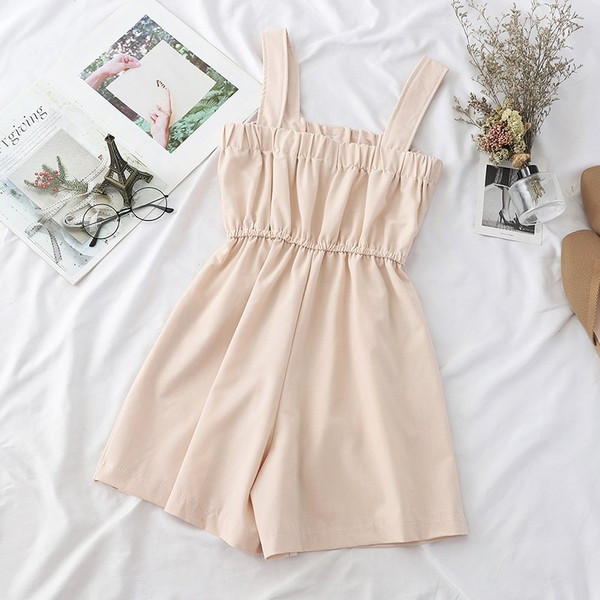 Női alkalmi kombiné pántokkal és gombokkal, három színben